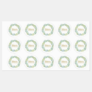 Grüne Botanische wasserdichte Labels Etiketten