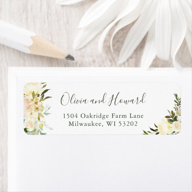 Grüne Botanische Wasserfarbe Elfenbeinweiße Blüte (Insitu)