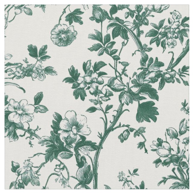 Grüne botanische Wein-Toile Stoff (Nahaufnahme)