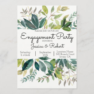 Grüne Bouquet Engagement Party Einladung