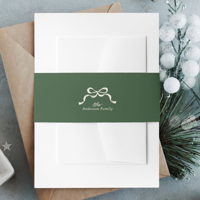 Grüne Bow Einladung Bauchband Einladungsbanderole (Von Creator hochgeladen)