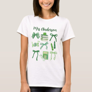 Grüne Bows Grundschullehrer St Patrick's Day T-Shirt