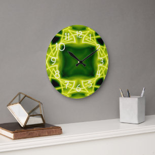 Grüne Boxen Große Wanduhr