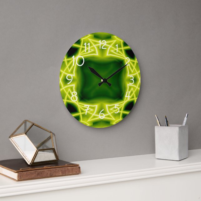 Grüne Boxen Große Wanduhr (Büro)