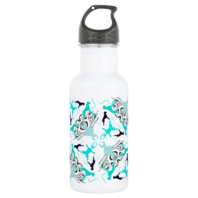 Grüne Boxerhunde Trinkflasche (Vorderseite)