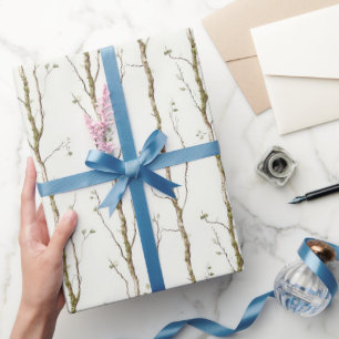 Grüne braune Bäume Geburtstag Geschenkpapier