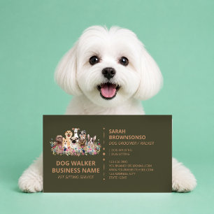 Grüne Braune Hunde Spaziergang Service Boutique Ha Visitenkarte