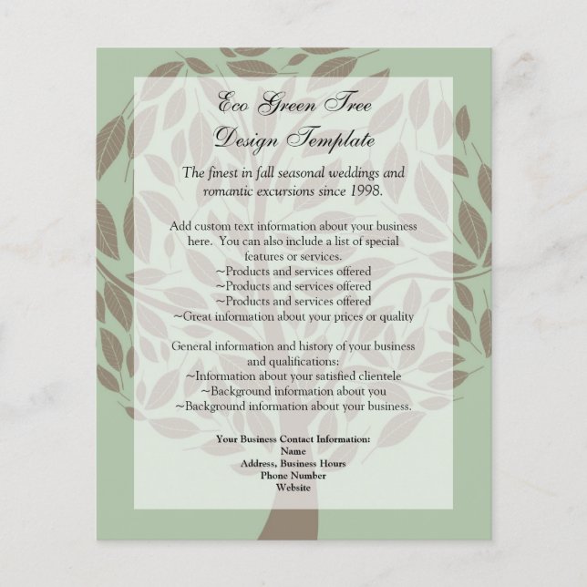 Grüne/braune stilisierte Öko Gerecycelt Flyer (Vorne)