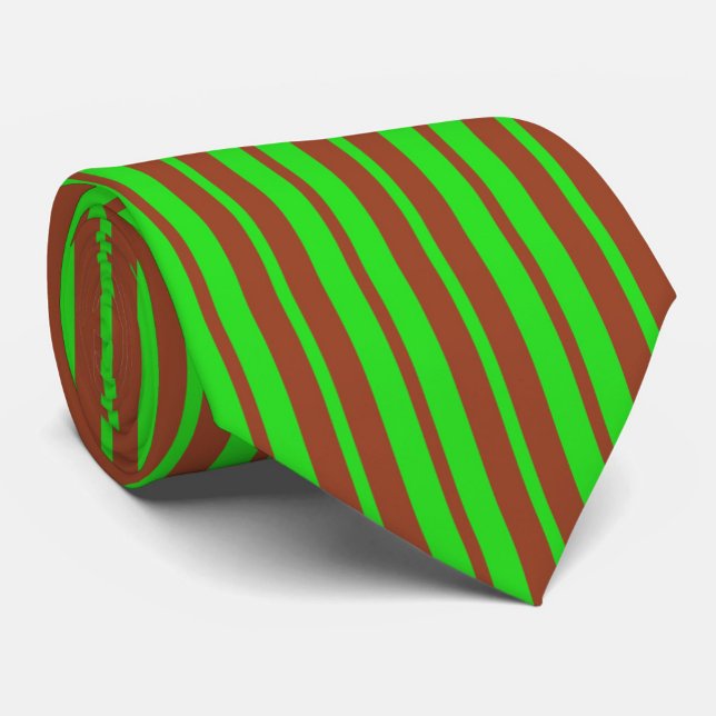 Grüne braune stilvolle Streifenmuster-Design  Krawatte (Von Creator hochgeladen)