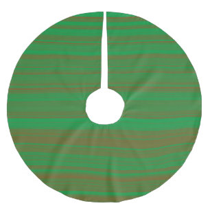 Grüne braune Streifen Polyester Weihnachtsbaumdecke