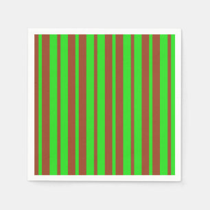 Grüne Braune Stylische Streifen Muster Design Serviette