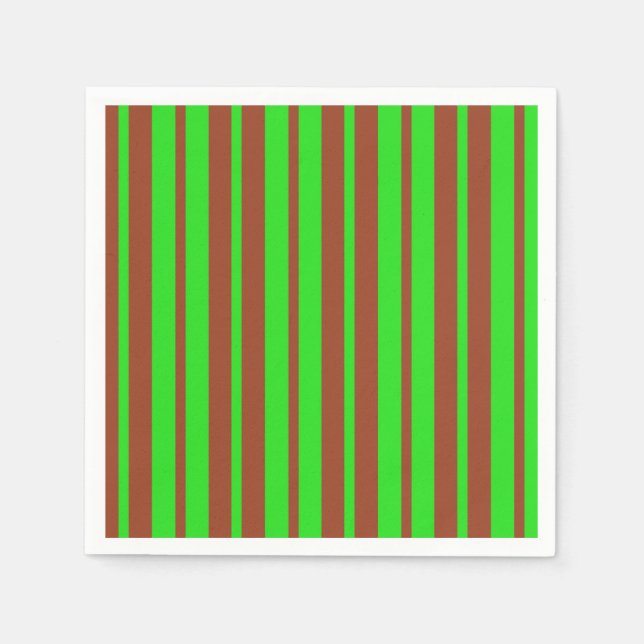 Grüne Braune Stylische Streifen Muster Design  Serviette (Vorderseite)