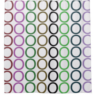 Grüne, braune und violette O's Duschvorhang