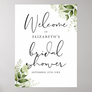 Grüne Brautparty Begrüßungszeichen Poster