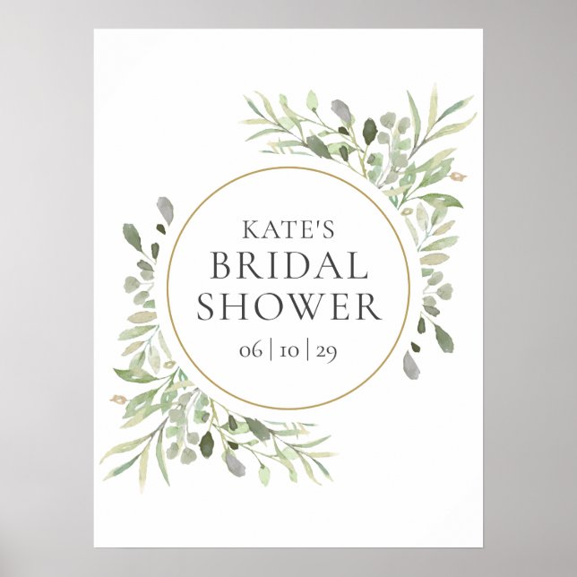 Grüne Brautparty Begrüßungszeichen Poster (Vorne)