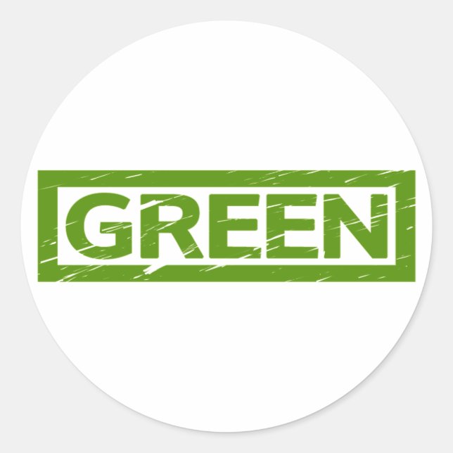 Grüne Briefmarke Runder Aufkleber (Vorderseite)