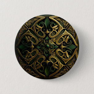 Grüne Bronze Dekoration Karierte Dekoration Muster Button