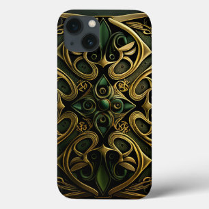 Grüne Bronze Dekoration Karierte Dekoration Muster Case-Mate iPhone Hülle