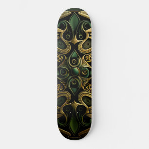 Grüne Bronze Dekoration Karierte Dekoration Muster Skateboard