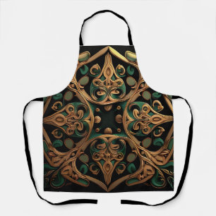 Grüne Bronze Dekoration Karierter Muster Schürze