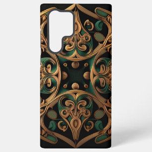 Grüne Bronze-Ornament-Plaid-Muster-Dekoration Samsung Galaxy Hülle