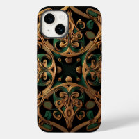 Grüne Bronze Ornamente Plaid-Muster Dekoration