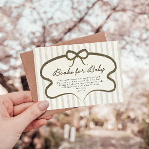 Grüne Bücher für Baby Locally Grown Babyparty Begleitkarte