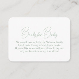 Grüne Bücher für Babydusche Begleitkarte