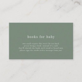 Grüne Bücher für Babyduschkarte Begleitkarte