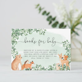 Grüne Bücher für Waldtiere bitten um Beilage Begleitkarte