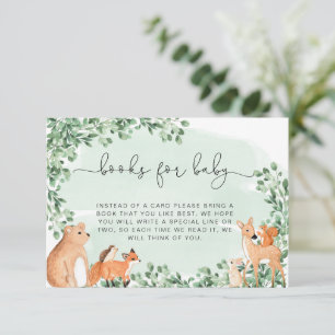 Grüne Bücher für Waldtiere bitten um Beilage Begleitkarte