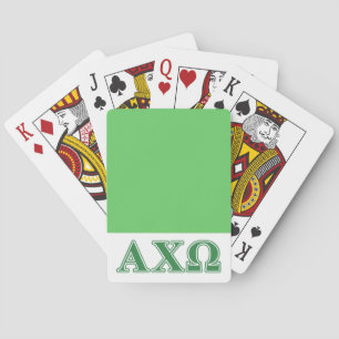 Grüne Buchstaben Alphi Chi-Omegas Spielkarten