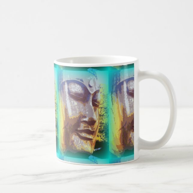 grüne Buddha-Gesichter Tasse (Rechts)