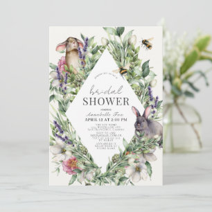 Grüne Bunnies Spring Bridal Dusche Einladung