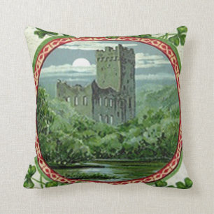 Grüne Burg Blarney Irland Kleeblatt Kissen