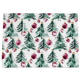 Grüne Burgund Weihnachtsbaumen Ornamente Große Geschenktüte