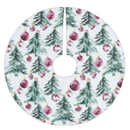 Grüne Burgund Weihnachtsbaumen Ornamente Polyester Weihnachtsbaumdecke