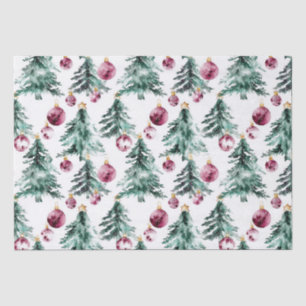 Grüne Burgund Weihnachtsbaumen Ornamente Seidenpapier