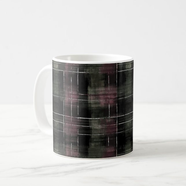 Grüne Burgunder Streifen Kaffeetasse (Vorderseite Links)
