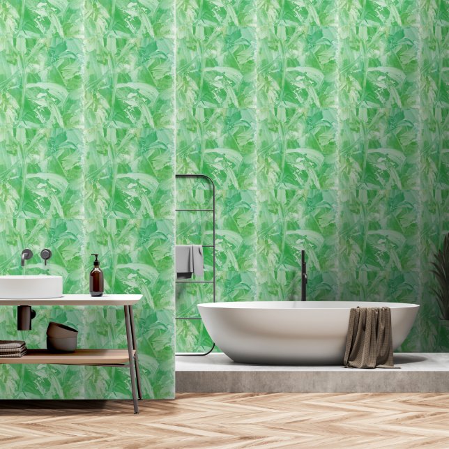 Grüne Burst Tapete (Badezimmer)