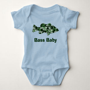 Grüne Camouflage-Bass-Fischen Baby Strampler