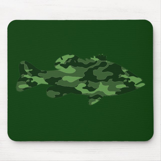 Grüne Camouflage-Bass-Fischen Mousepad (Vorne)