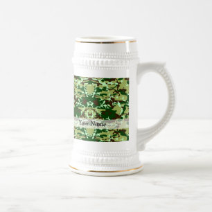 Grüne Camouflage Bierglas