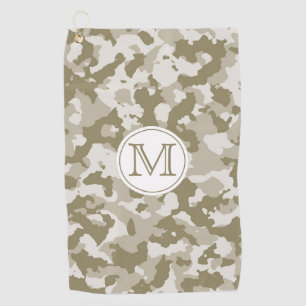 Grüne Camouflage   Camouflage Muster Mit Monogramm Golfhandtuch