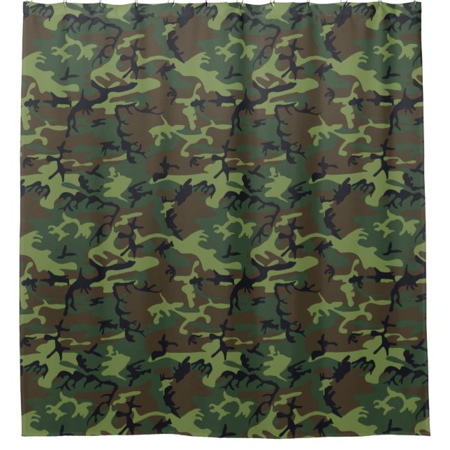 Grüne Camouflage Duschvorhang (Vorderseite)