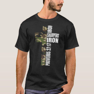 Grüne Camouflage Eisen Sharpens Eisen Christlich V T-Shirt