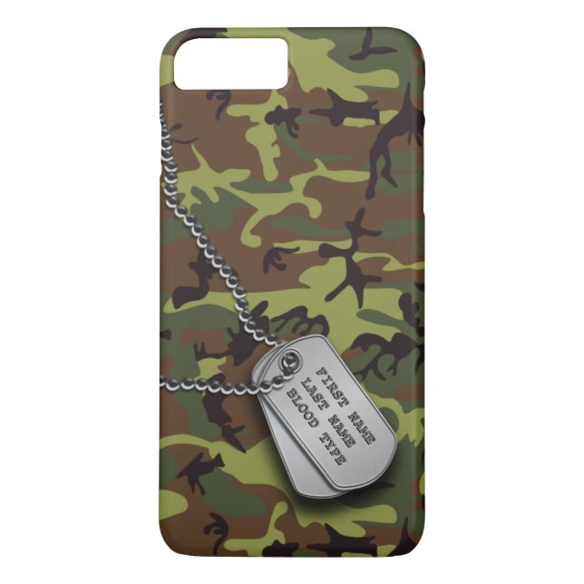 Grüne Camouflage mit Hundeplakette Case-Mate iPhone Hülle (Rückseite)