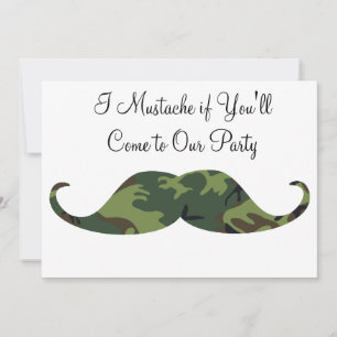 Grüne Camouflage Mustache - Ich Mustache, wenn Sie Einladung