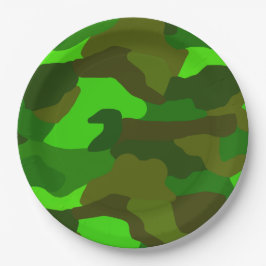 Grüne Camouflage Pappteller