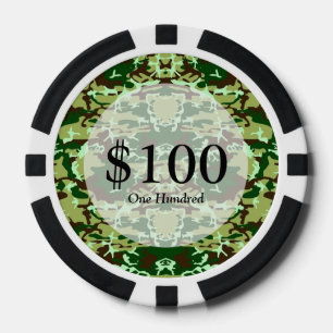 Grüne Camouflage Pokerchips